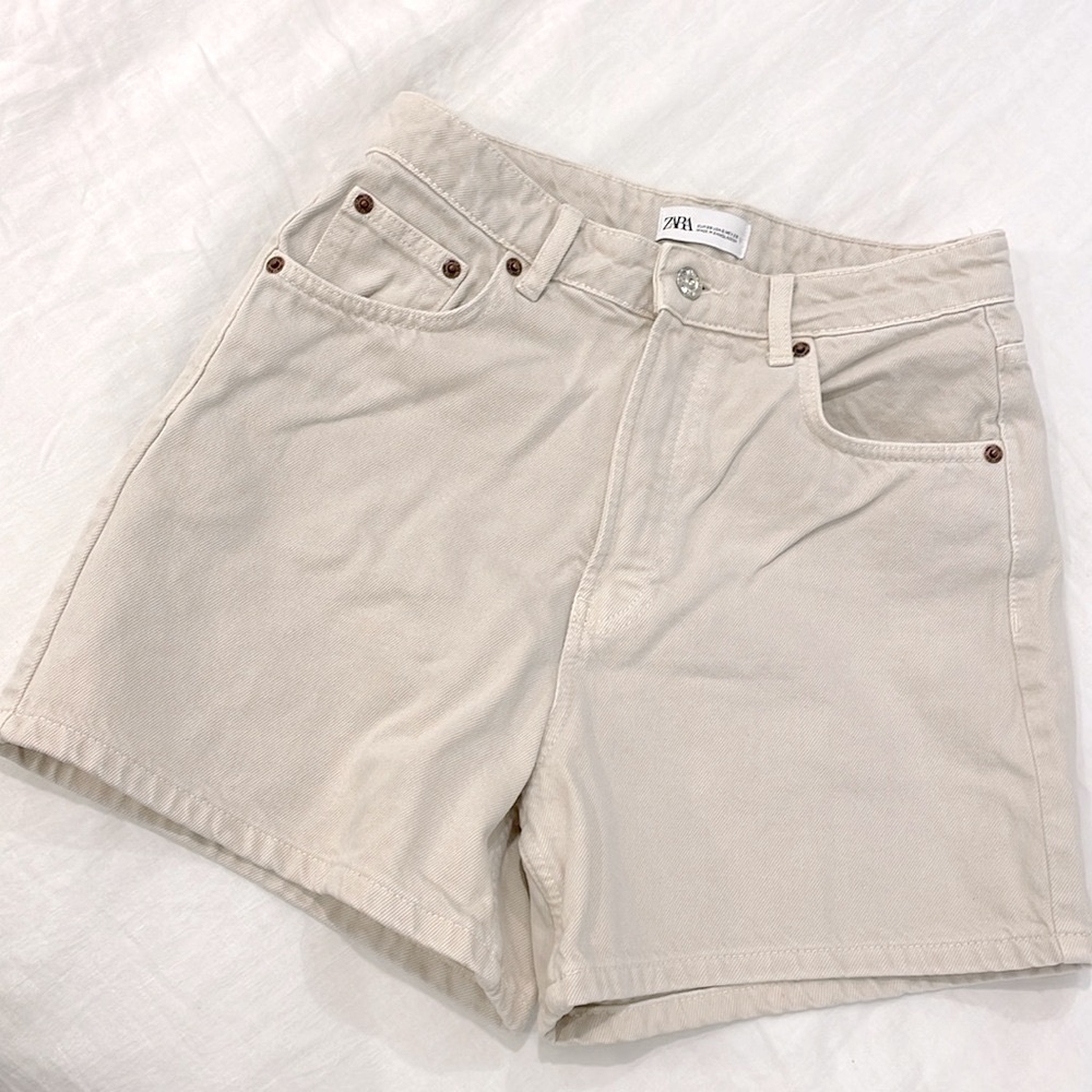 Zara high waist “mom” denim short